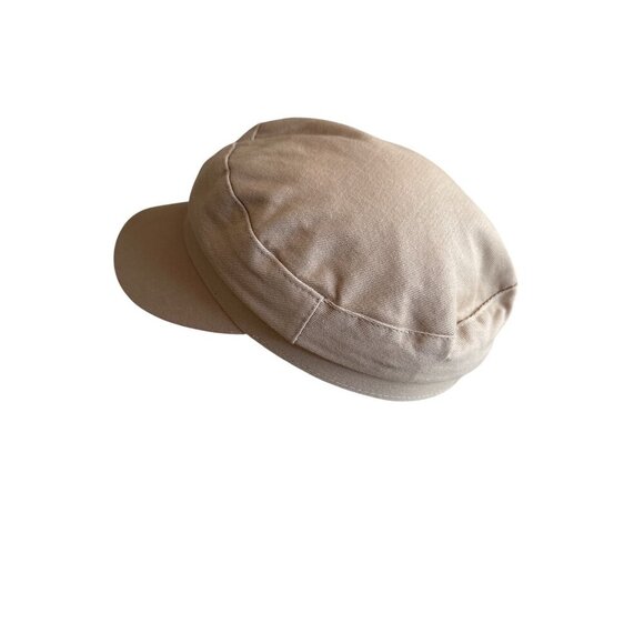 Tan Polyester Newsboy Cap With Black Lining & Short Brim For Adults - Picture 2 of 6